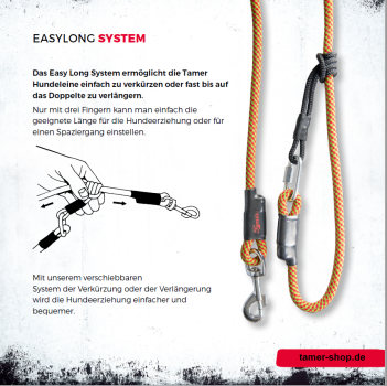 easy-long Hundeleine Ø9mm - 2m - schwarz